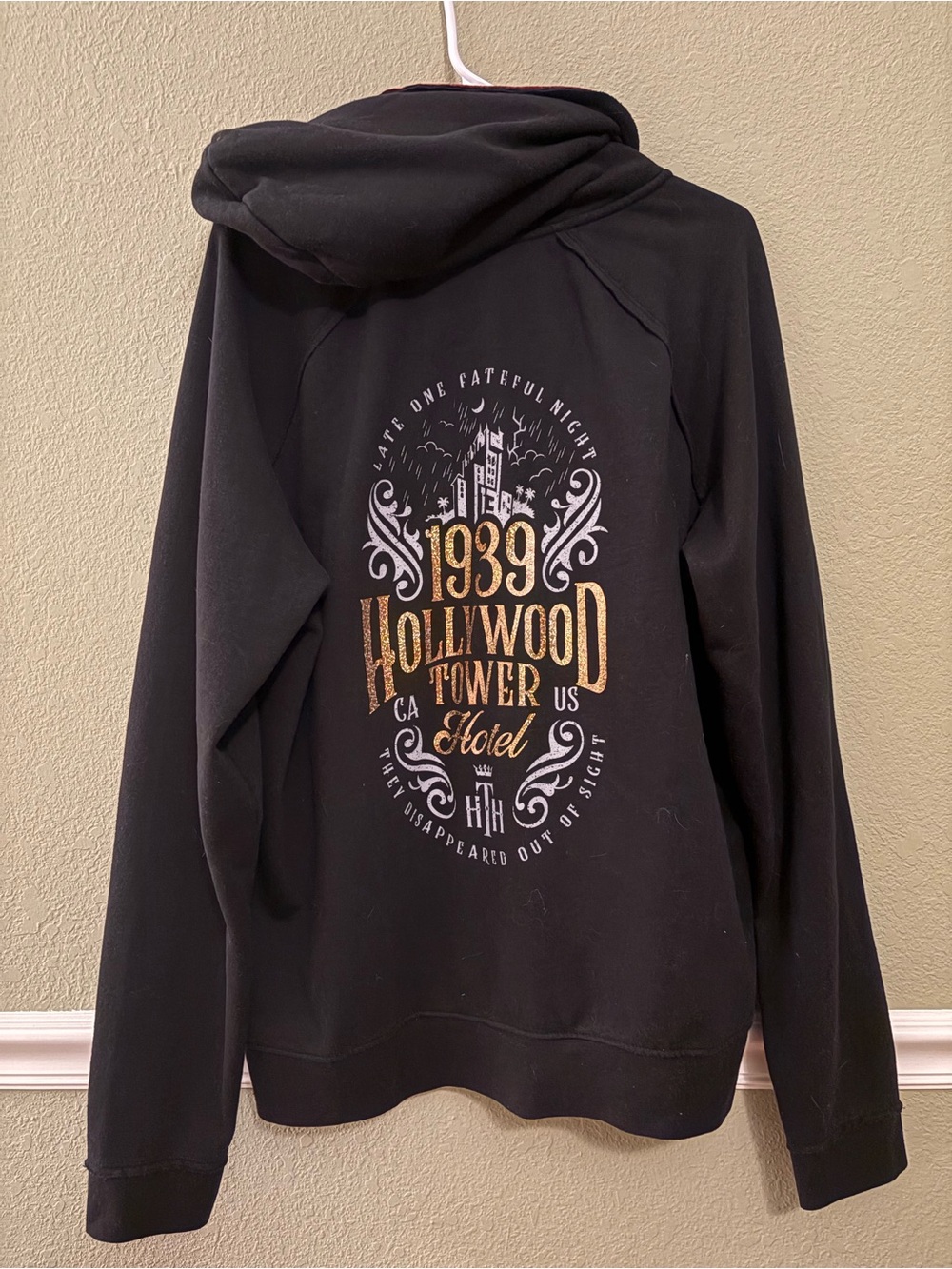 Hollywood Tower of Terror Black Zip-Up Hoodie - Picture 2 of 2